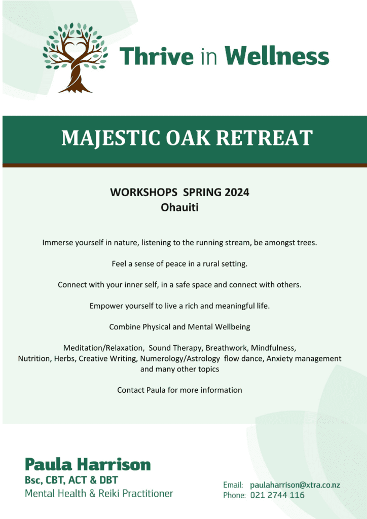 Majestic Oak Retreat Workshops 2024